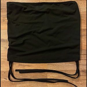Black Shein Tube Top With Strings